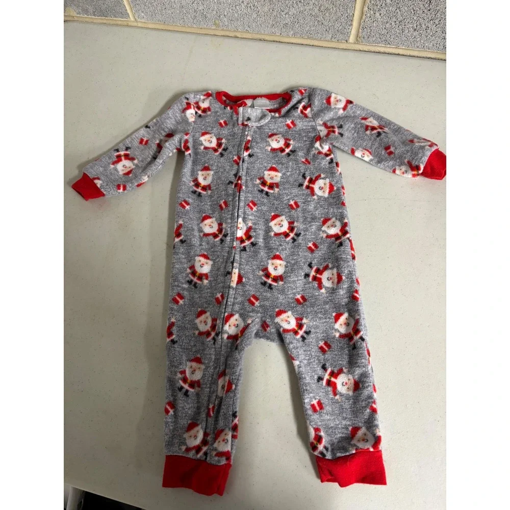 Koala‎ Kids Baby Boy Girl Fleece Pajamas Snowman Santa Print Size 12 Months
